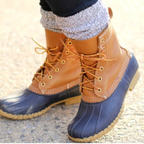 LL Bean Blue Bean Boots Size 7 - Picture 1 of 6